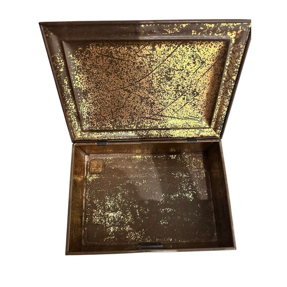 Vtg European Lithographed Tin Box With Lid Chest Old Master Paintings Storage - Picture 2 of 8